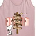 thumbnail image 3 of Peanuts - Summer Edition - Snoopy Looking for a Destination on Sign - Women's Racerback Tank Top, 3 of 5