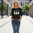 thumbnail image 4 of St. Patrick's Day Festive T-Shirt for Women Gnomes Shamrock Graphic Crewneck Long Sleeve Relaxed Fit Soft Breathable Holiday Tee Top, 4 of 7