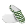 thumbnail image 3 of Daiia Light Green Squares Print Women’s Fuzzy Slippers Memory Foam Lightweight House Shoes Cozy Loafer Flannel House Shoes-40/41, 3 of 7