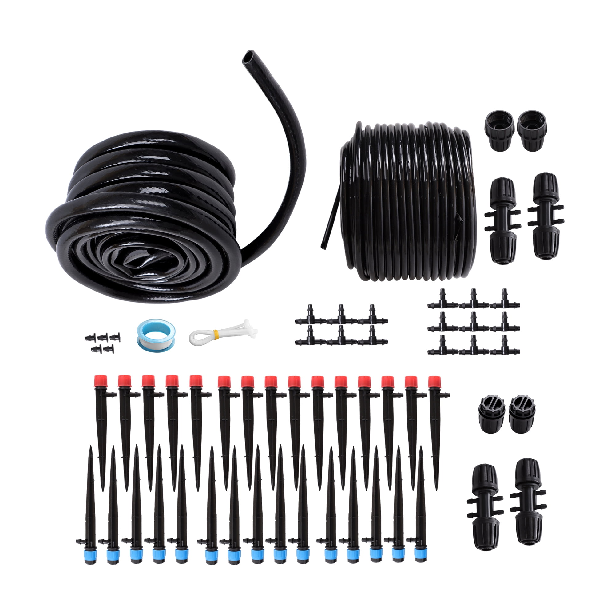 labwork 240FT Drip Irrigation System Kit with 1/2 inch 1/4 inch Irrigation Tubing Hose and Accessories