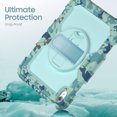 thumbnail image 6 of XYX For iPad (A16)11th /10th Generation 11/10.9 inch 2025/2022 Case, 360 Rotating Shockproof Cover with Stand, Screen Protector, Shoulder Strap, Blue Camouflage, 6 of 7