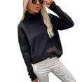 thumbnail image 5 of ShomPort Women's Fall Turtleneck Sweaters Casual Solid Color Long Sleeve Knitted Pullover Jumper Tops, 5 of 8
