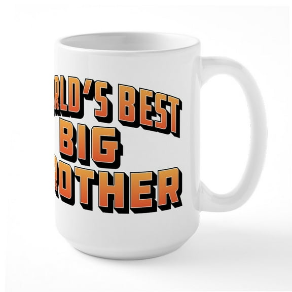 CafePress - World's Best Big Brother - 15 oz Ceramic Large White Novelty Mug