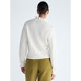 thumbnail image 3 of Free Assembly Women's Ruffle Neck Pointelle Cardigan Sweater, Midweight, Sizes XS-XXL, 3 of 5