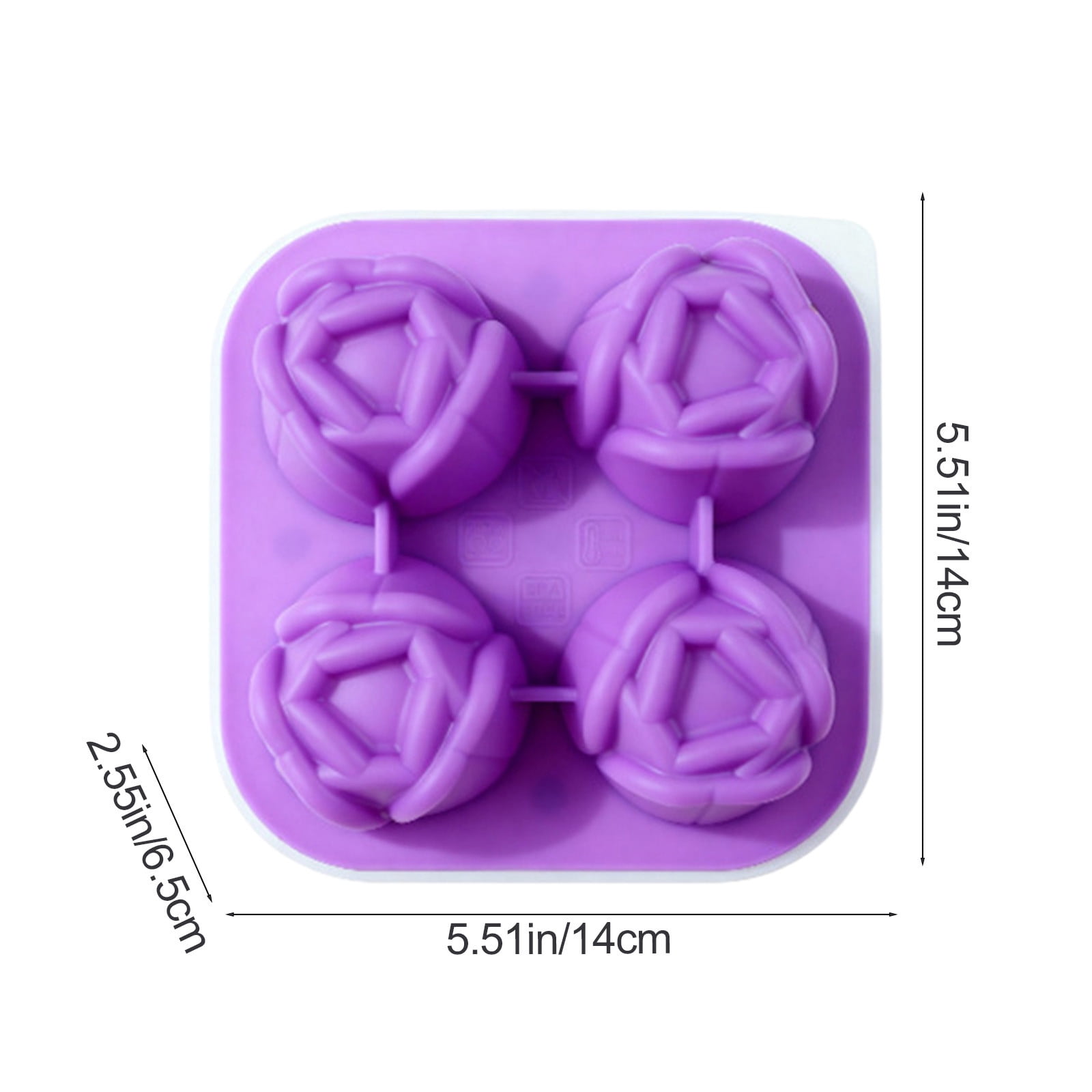 Werulen Flower Shape Silicone Ice Mold Flexible Reusable Easy Release Clean,Household Kitchen Freezer Drink Beverage Making,Ice Tray Mold,Ice Making Box,Kitchen Freezer Accessory