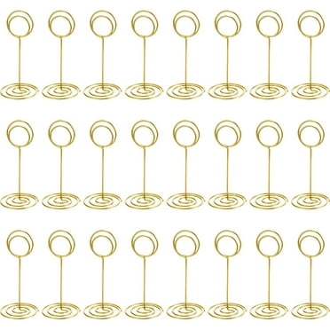 24 Pieces Gold Table Number Holders Wedding Place Card Holders Table Centerpieces Photo Holder Clips Wire Picture Clips Memo Note Photo Stand