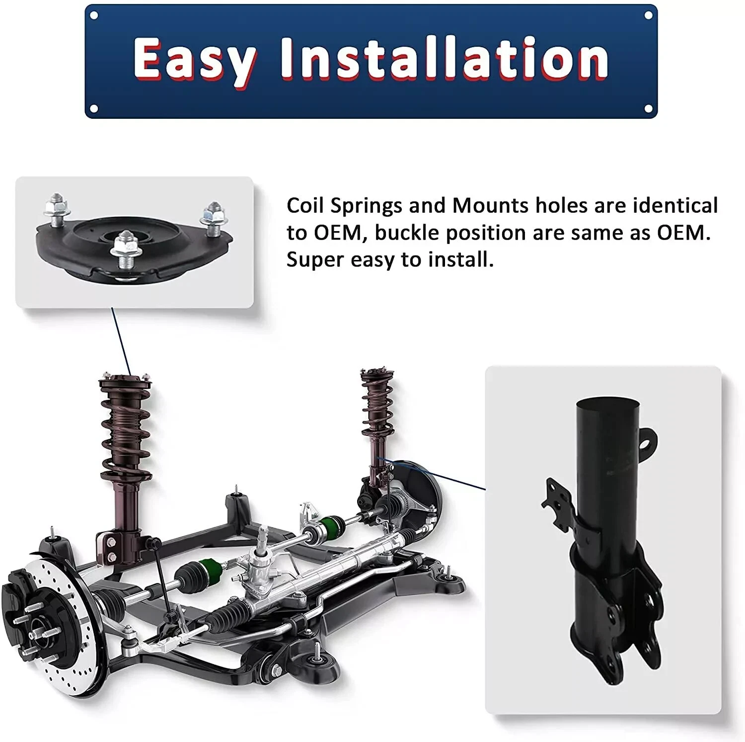 MOSTPLUS Set(4) Shocks Struts w/ Coil Spring Assembly for 2007-2011 Honda CR-V CRV 2.4L