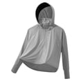 thumbnail image 4 of Penkiiy Kids UPF50 + Camisa de sol Chicas Fit Ropa de protección solar Sudadera atlética con capucha con agujeros en los pulgares 4 Años Gris, 4 of 5