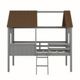 thumbnail image 4 of Euroco Wood Twin Size Loft Bed, Low Profile House Bed for Kids, Gray, 4 of 13