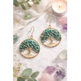 thumbnail image 6 of AeraVida Handmade Minimalist Tree of Life Faith Symbol in Brass Dangle Earrings, 40x60mm, 6 of 7