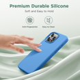 thumbnail image 3 of Designed for iPhone 15 Pro Max Case, Silicone Ultra Slim Shockproof Phone Case with [Soft Anti-Scratch Microfiber Lining], 6.7 inch, Blue, 3 of 12