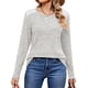 thumbnail image 3 of Camisas de Larga y Cuello Redondo para Mujer, Corte Holgado, Estilo Túnica Informal Elegante, Suéter, Ropa de Otoño e Invierno Gris XXL, 3 of 10