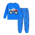 thumbnail image 2 of RTKFRFLM Boys Toddler Kids Outfits Set 2-Piece Long Sleeve Truck Print Brushed Loungewear Nightwear 2-9Y, 2 of 3