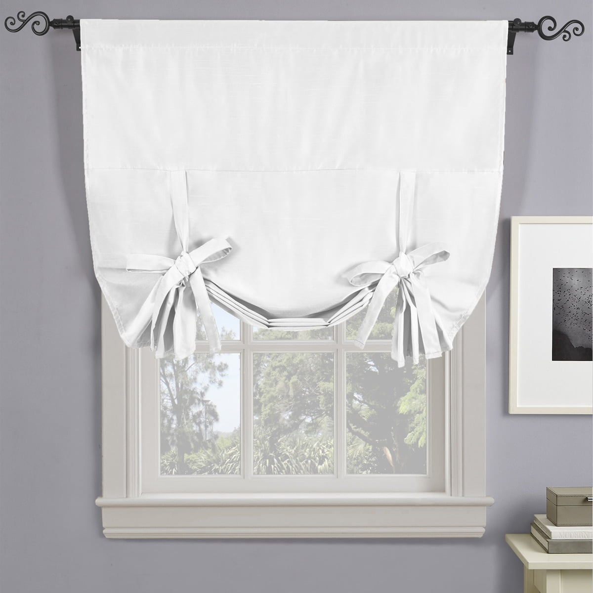 Tie ( - Soho Insulated Rod Small Up Pocket Blackout Window White Curtain for 63\