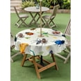 thumbnail image 4 of Outdoor Tablecloth with Umbrella Hole for Patio/Picnic/Party/Camping, Spring Butterfly Dragonfly Waterproof Table Cloth Round Cover Washable, Beige Botanical Floral Rustic (Dia 54"), 4 of 8