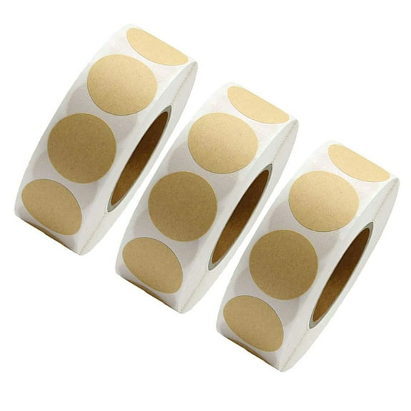 Milisten Brown Kraft Paper Round Blank Label Stickers Adhesive for Handmade Crafts and Decoration