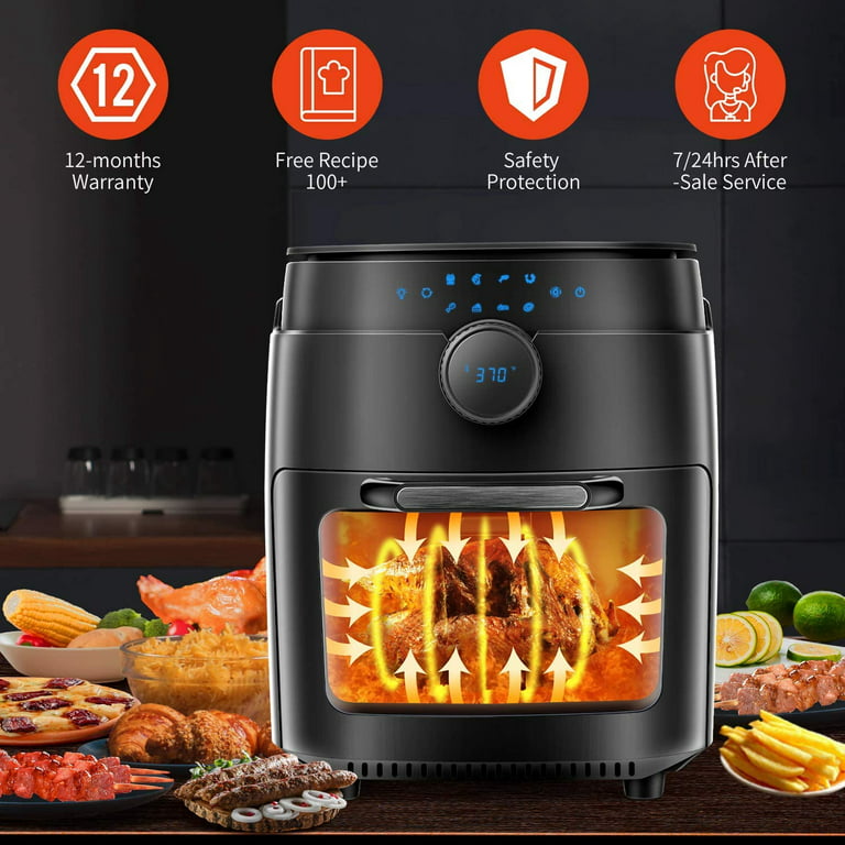 Ultrean 6 Quart Air Fryer, Stainless Steel Design Digital Air Fryer Oven  Cooker with 8 Presets, One-Touch LED Screen, Non-Stick Basket, Cook Book,  UL Listed,1700W 