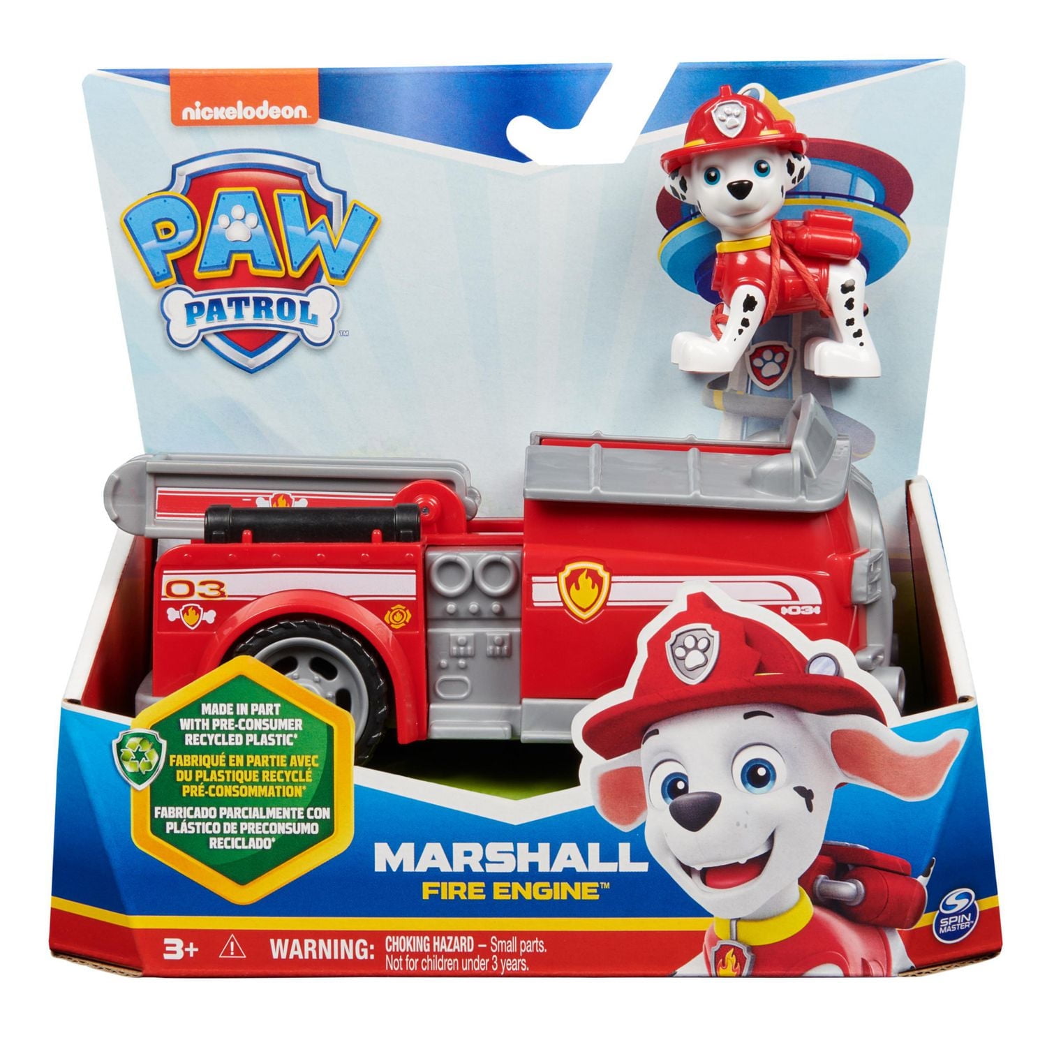 PAW Patrol, Marshall’s Firetruck, Toy Truck with Collectible Action Figure, Sustainably Minded Kids Toys for Boys & Girls Ages 3 and Up