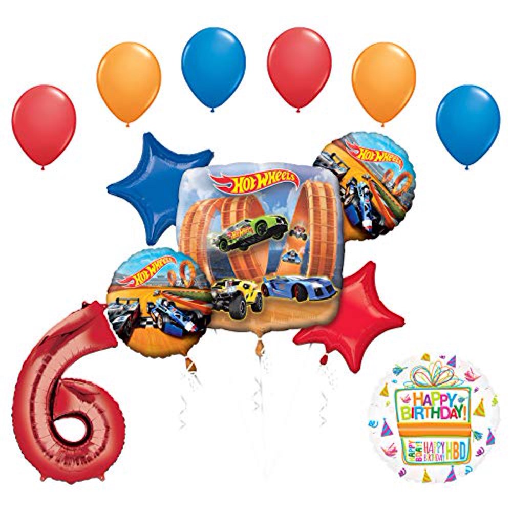 Mayflower Products Hot Wheels Party Supplies 6th Birthday Balloon