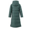 thumbnail image 6 of Scyoekwg Womens Winter Jacket Long Puffer Jacket Casual Solid Maxi Length Hooded Long Sleeve Warm Cotton Padded Coat Outerwear (Green,XL), 6 of 7