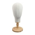 thumbnail image 6 of Linen Mannequin Head Hat Wig Accessories Display Head Mould With Solid Wood Base DIY Sewing Craft Supplies Fake Head Model, 6 of 10