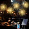 thumbnail image 1 of YOPTOP 5 Pcs 450LEDs Solar Starburst Sphere Light  Firework Lights Remote Control Timer 8 Modes Dimmable Hanging Fairy Light  Copper Wire Sparkly Lights For Patio Party Tent Christmas, 1 of 6