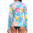 thumbnail image 2 of joogoo Womens UPF 50+ Rash Guard Starfish Watercolor Long Sleeve UV Protection Sun Shirts Tops S, 2 of 7