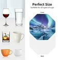 thumbnail image 6 of Honeii Night At Lake Aurora 1 Print Leather Coaster Set of 4, Ideal for Safeguarding Your Furniture from Drinks Spills and Effortless Cleanup-Octagon, 6 of 6