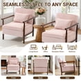 thumbnail image 6 of Legahome Accent Chair for Living Room, Light Pink Accent Chair with Storage, Striped Chenille Fabric Arm Chair with Solid Wood Frame, Modern Reading Chair with Armrests for Bedroom, 6 of 9