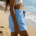 thumbnail image 6 of Admvng Women's Summer Casual Cotton Linen Plus Size Drawstring Shorts Elastic Waist Loose Shorts with Pockets, 6 of 9