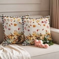 thumbnail image 2 of Orange Fall Pumpkin Outdoor Waterproof Pillow Covers, Leaves Sunflower Squirrel Retro Plaid Decorative Square Throw Pillowcase Sofa Cushion Sham for Patio/Couch/Chair, 24"x24" 2 Pack, 2 of 8