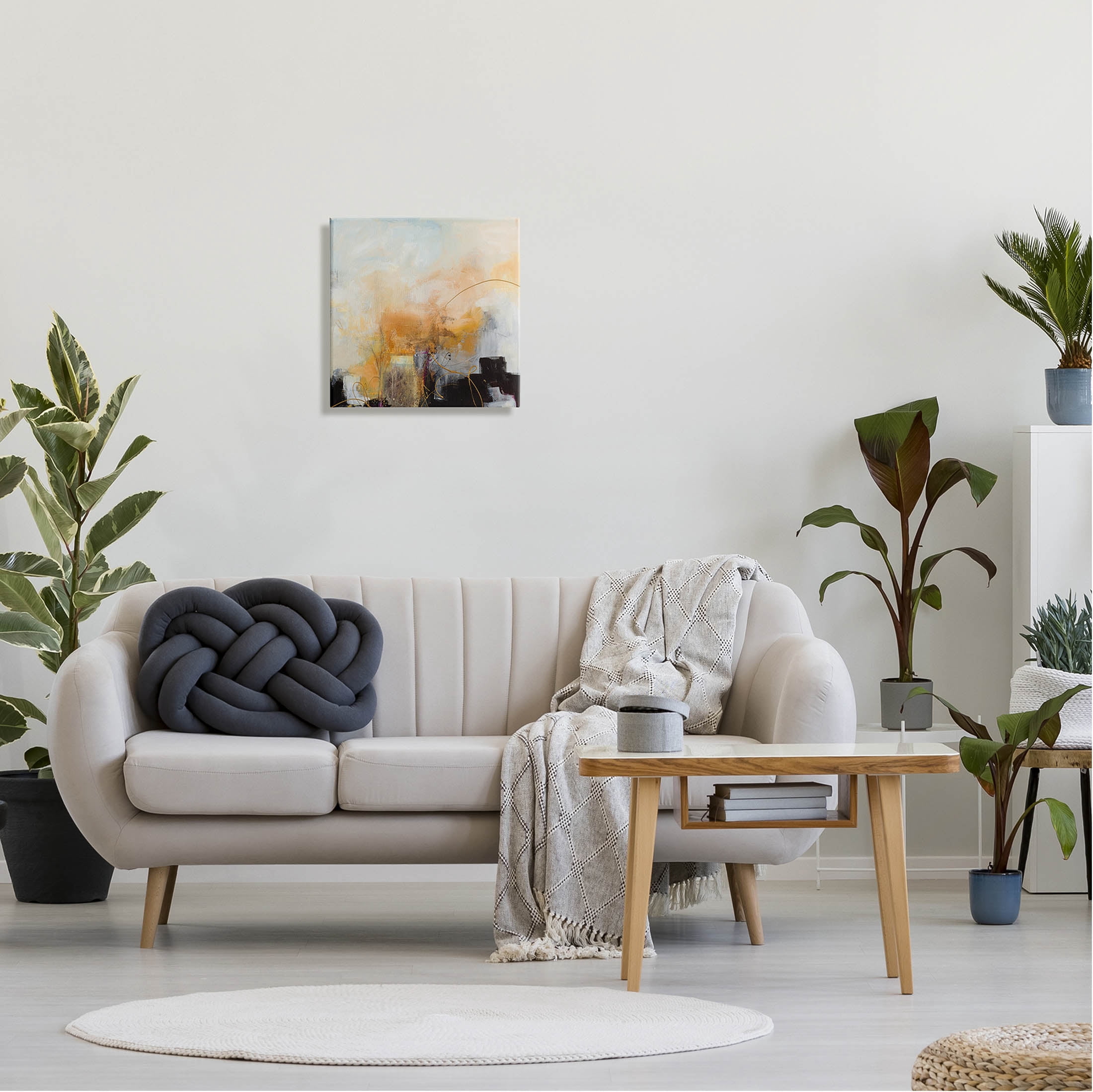 Stupell Industries Bold Yellow Blocked Shapes Painting Gallery Wrapped Canvas Print Wall Art, Design by Ruth Fromstein