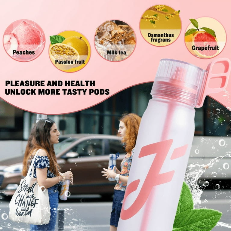 Hmess 650ML Water Bottle with 2 Flavour Pods Air Water Up Bottle