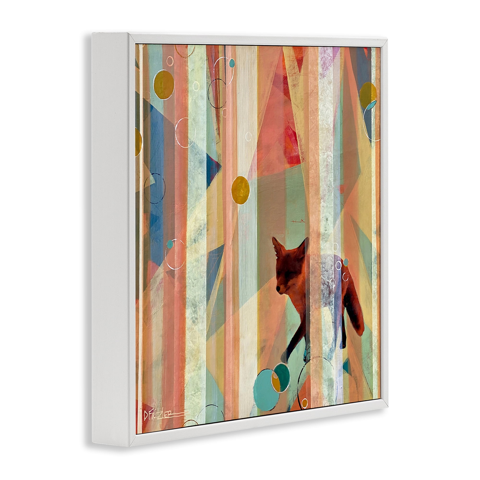 Stupell Industries Making My Move Fox White Framed Giclee Art, design by Dianna Fritzler