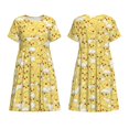 thumbnail image 3 of Bixox Robe d'Été à Manches Courtes pour Femmes Robe Ample Longueur Genou avec Poches-Bébé Poussins, 3 of 7