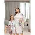 thumbnail image 2 of White Mommy and Me Robes, Floral, Satin Feel, 2 of 11