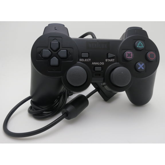 NEXiLUX PS2 Controller Compatible with Sony Playstation 2 & Ps1 / PsOne, Black