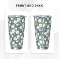 thumbnail image 3 of Daiia Flower Printed 20oz Insulated Coffee Cup with Straw Topper, Fully Spill Proof Travel Coffee Mug, Stainless Steel Tumbler for Work Home Outdoor Car-Without Straw, 3 of 8