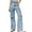 Z02 Blue, variant on Girl Pants,Teen Girls Wide Leg Jeans Star Decor Elastic Waist Casual Comfort Pants Autumn Fashion Daily Playwear,School Kids Clothes,Blue,9-10 Years