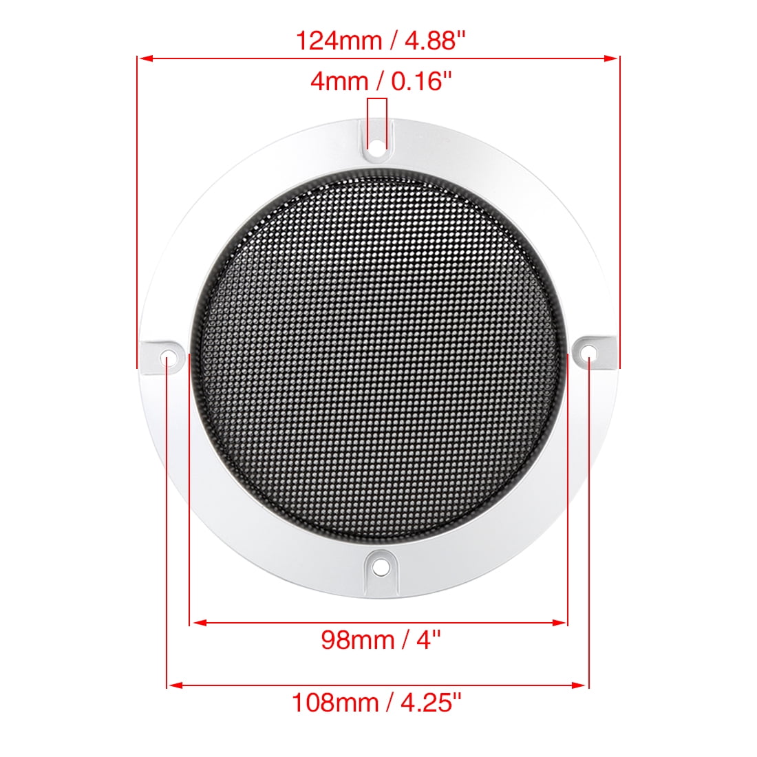 Unique Bargains 4Pcs 4 Inch Metal Audio Speaker Cover Grill Protector for Car