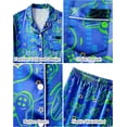 thumbnail image 5 of Fiodrimy Boys Pajamas Big Boys Satin PJS Set Button Down Silky Pajama Long Sleeve & Pants Set Kids Lounge Sleepwear Size 8-14, 5 of 6
