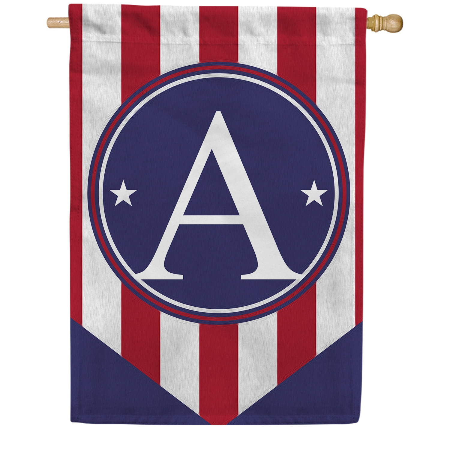 America Forever Red White Blue American 4th of July Monogram House Flag ...