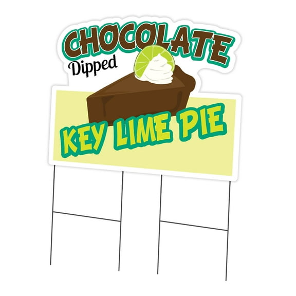 Chocolate Dipped Key Lime Pie 24" x 36" Yard Sign & Stake | Advertise Your Business | Stake Included Double Sided Image | Made in The USA