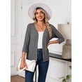 thumbnail image 4 of HOWCOME Women's Lightweight Button-Up Cardigan Soft Knit 3/4 Sleeve Sweater Casual Layer, Grey M, 4 of 7