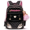 thumbnail image 1 of Mochila niñas, Mochilas impermeables niños Bolsa escolar Mochilas libros Lindo morral viaje (Pequeño, A-Negro), 1 of 3