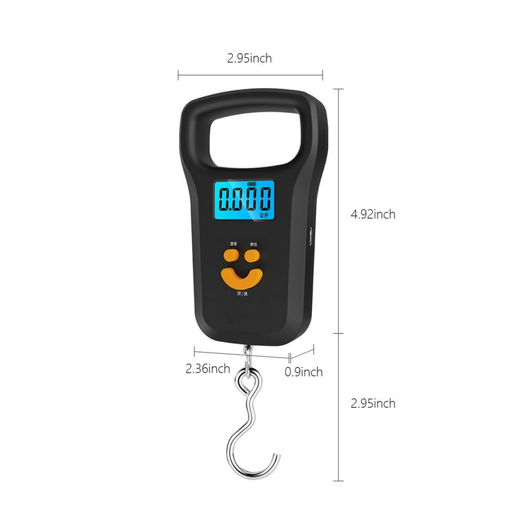 Fish Scale, AMIR Digital Fish Scale with Fishing Gripper Portable Digital  Luggage Scale with Hook and Tape Measure 110lb Weight Max LCD Screen  Display