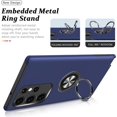 thumbnail image 2 of Shockproof Case for Samsung S23 Ultra 5G, [Embedded Finger Ring] Military Grade Phone Case Cover with Reinforced Metal Stand Kickstand [Support Magnetic Car Holder] for S23 Ultra, Blue, 2 of 14