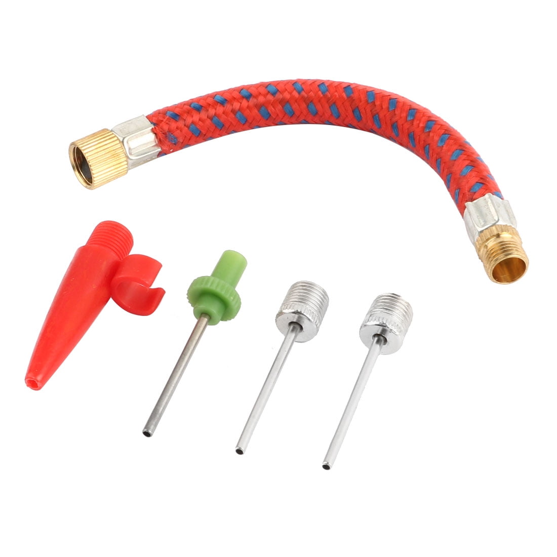 Basketball Inflating Balloon Air Pump Inflator Needle Valve Hose 2 Sets