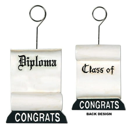 Beistle Pack of 6 Black and White Graduation Diploma Photo or Balloon Holder Party Decorations 6 oz.