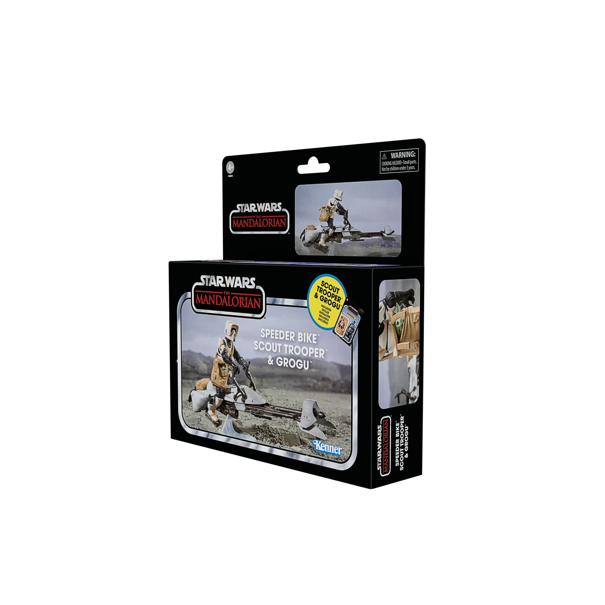 Star Wars: The Vintage Collection Speeder Bike Scout Trooper & Grogu Vehicle Kids Toy Action Figure for Boys and Girls Ages 4 5 6 7 8 and Up